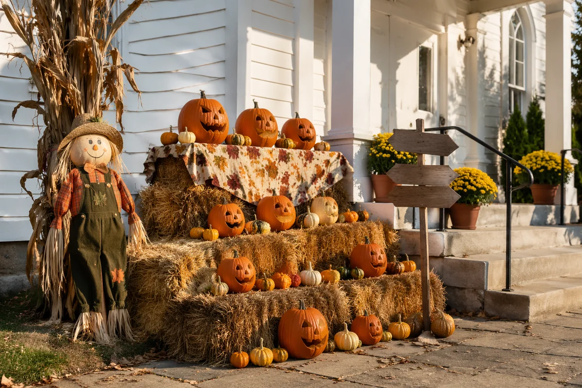 Autumn Harvest Festival Church Pumpkin Display