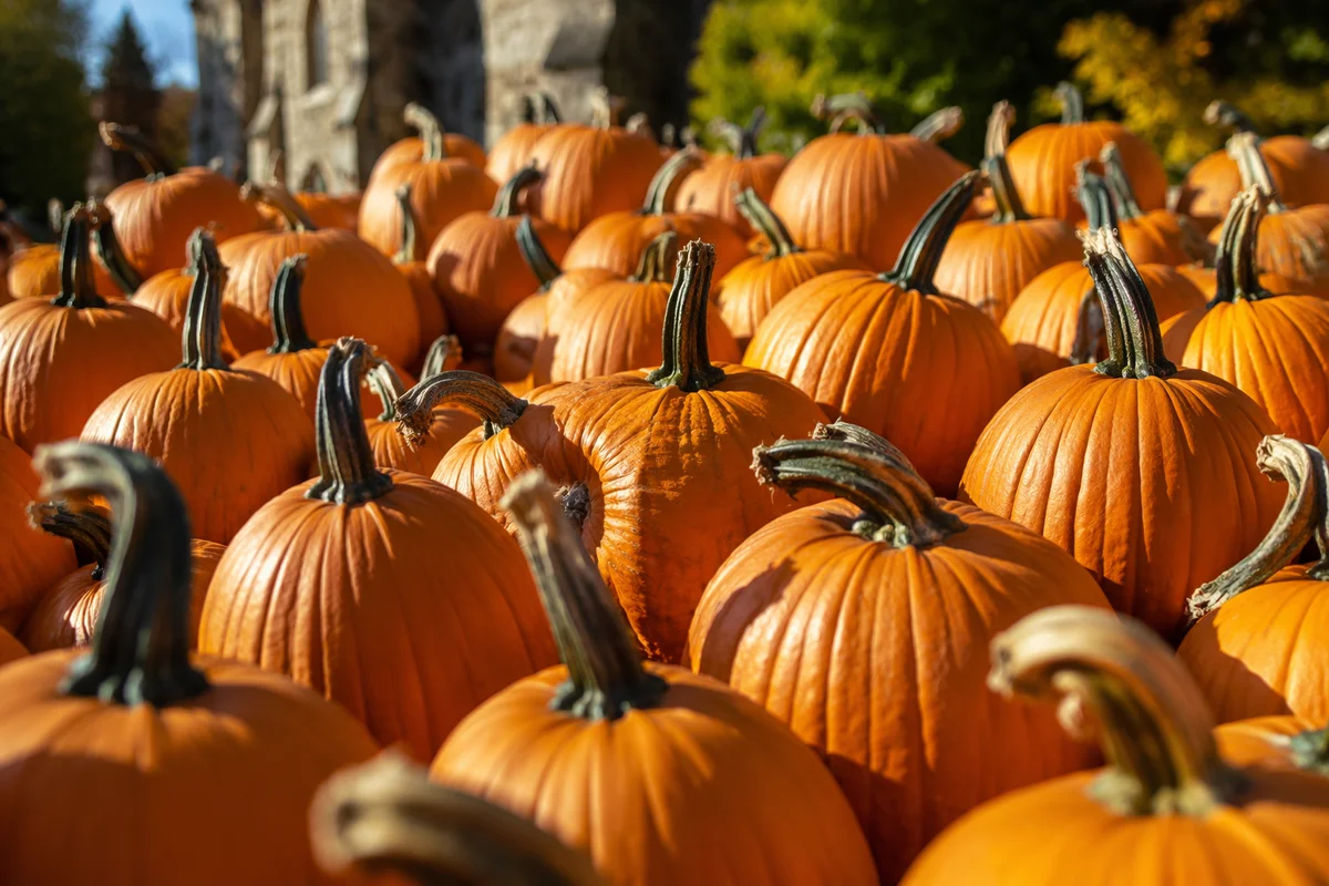 Autumn Pumpkins Outside Community Church
