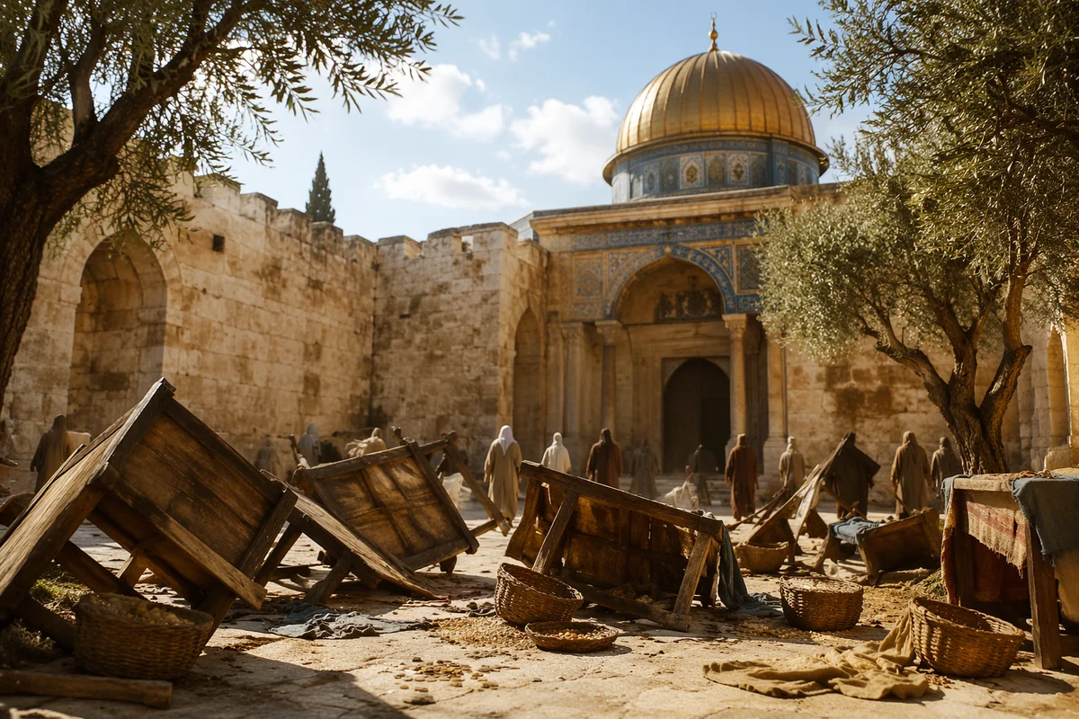 Holy Monday Temple Courtyard After Cleansing