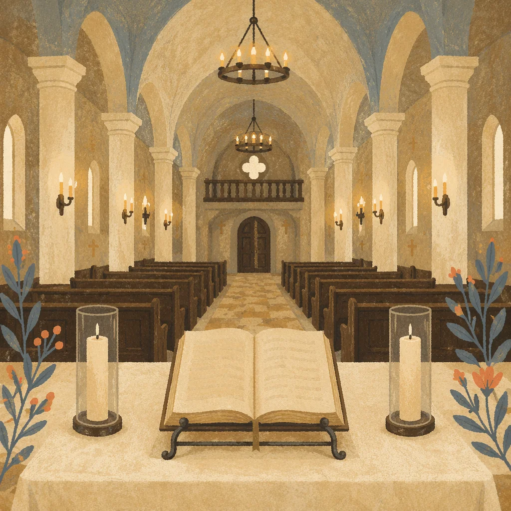 Holy Saturday Empty Church Altar View