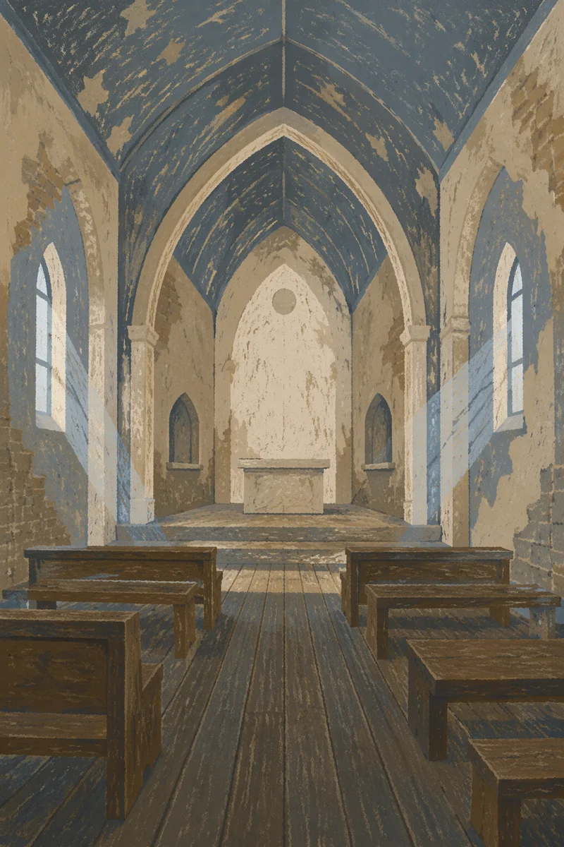 Holy Saturday Empty Chapel Altar Scene