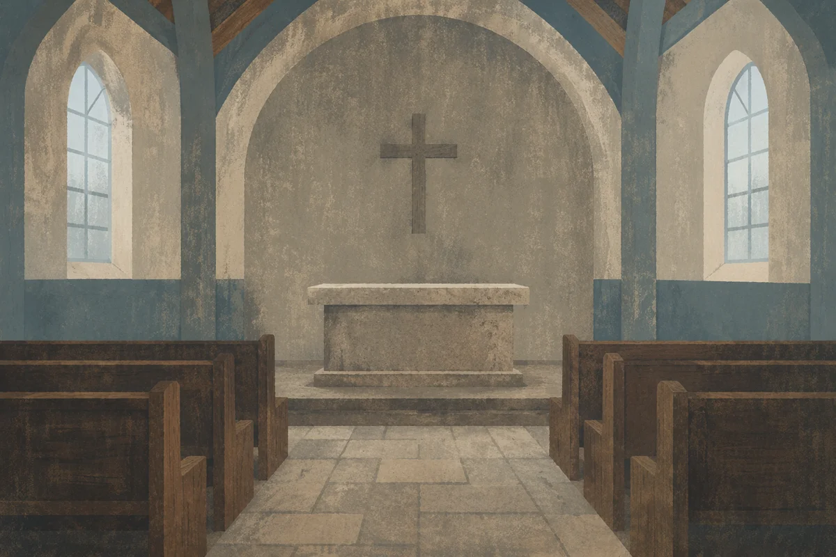 Holy Saturday Empty Church Altar Scene