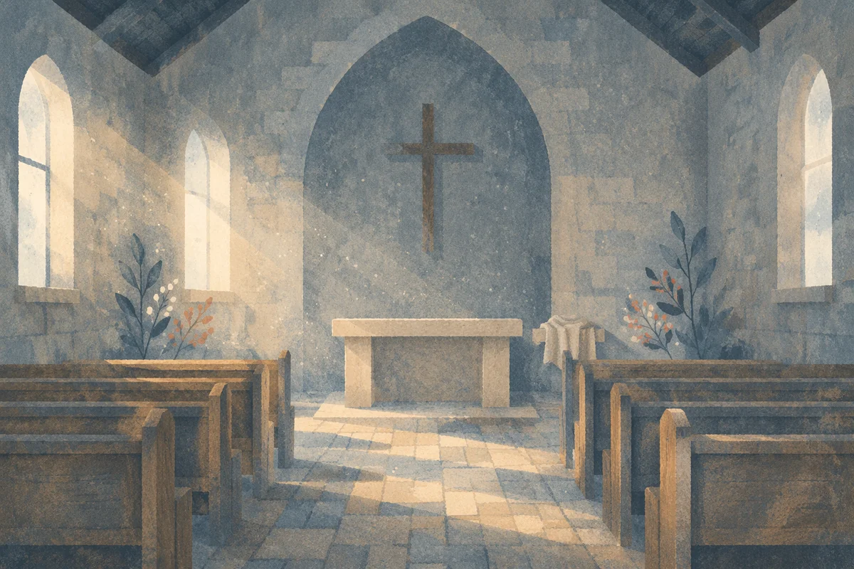 Holy Saturday Empty Altar at Dawn