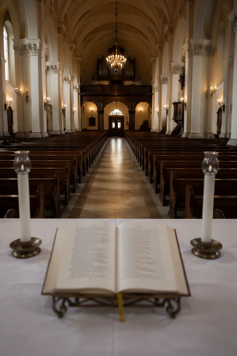 Holy Saturday Empty Church Altar View