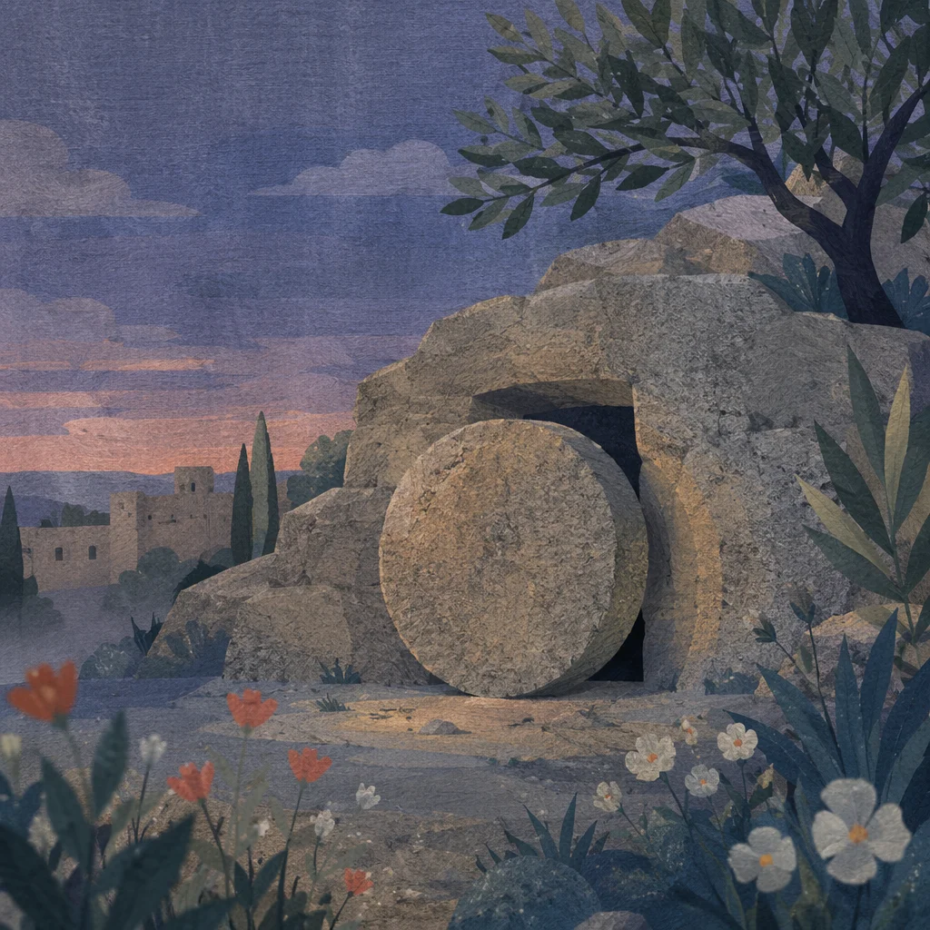 Sealed Tomb in Silent Dawn Garden