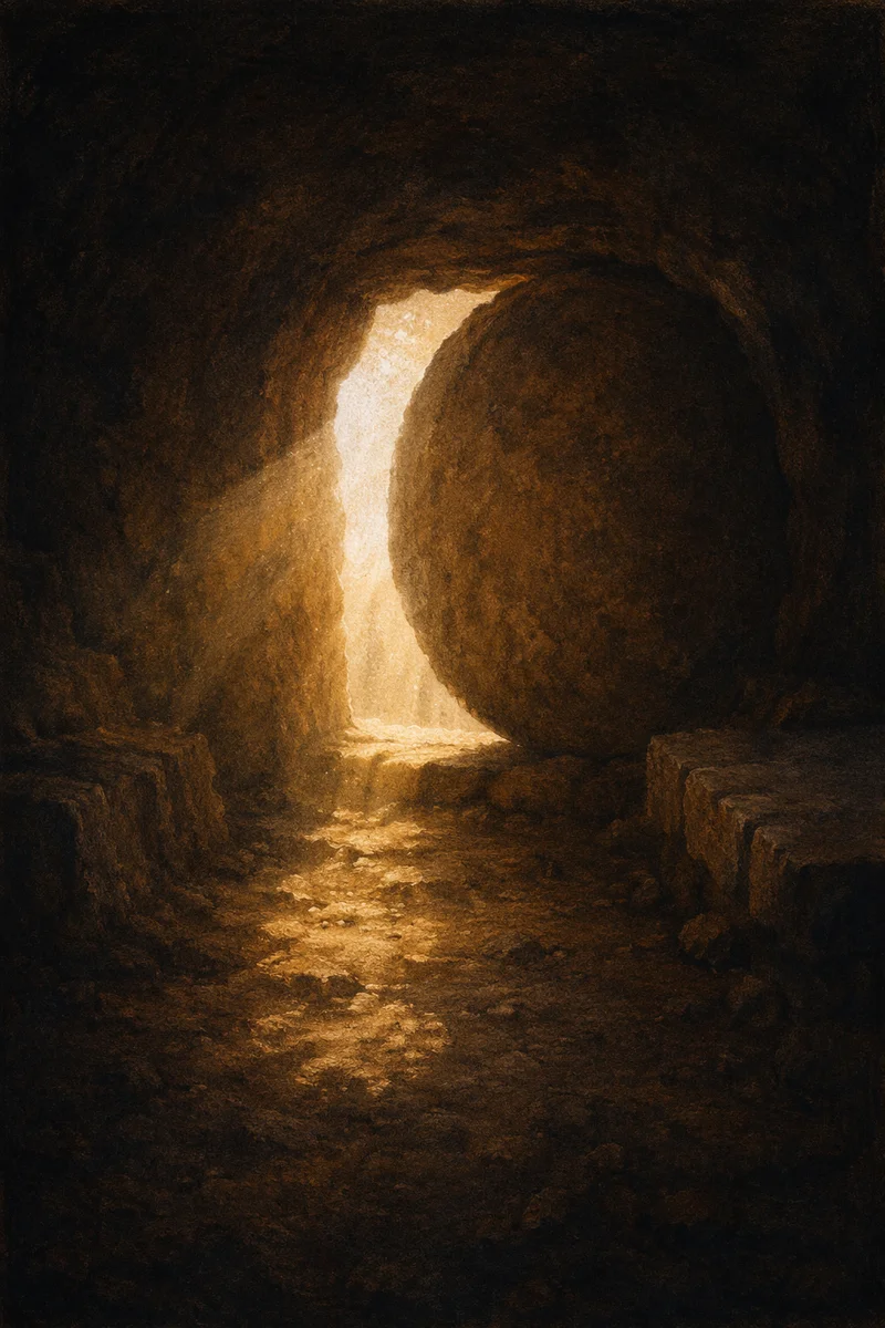 Holy Saturday Tomb with Sealed Stone