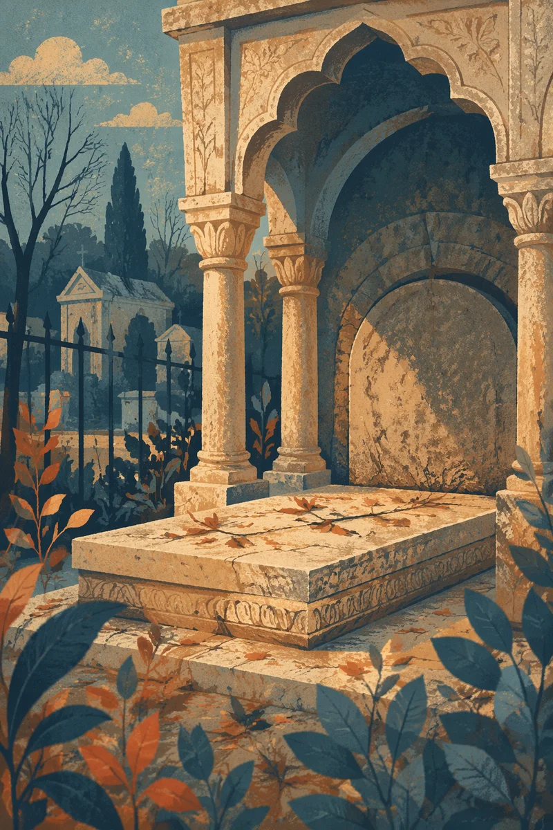 Holy Saturday Sealed Tomb in Shadowed Garden
