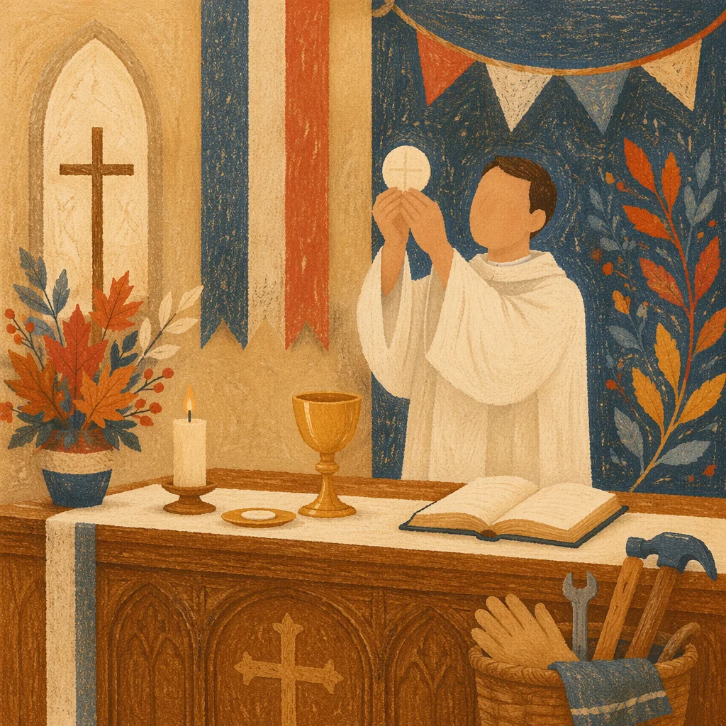 Labor Day Church Worker Blessing Scene