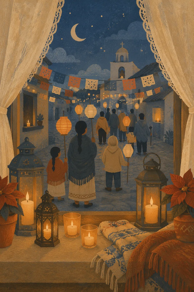 Las Posadas Candlelit Christmas Procession View