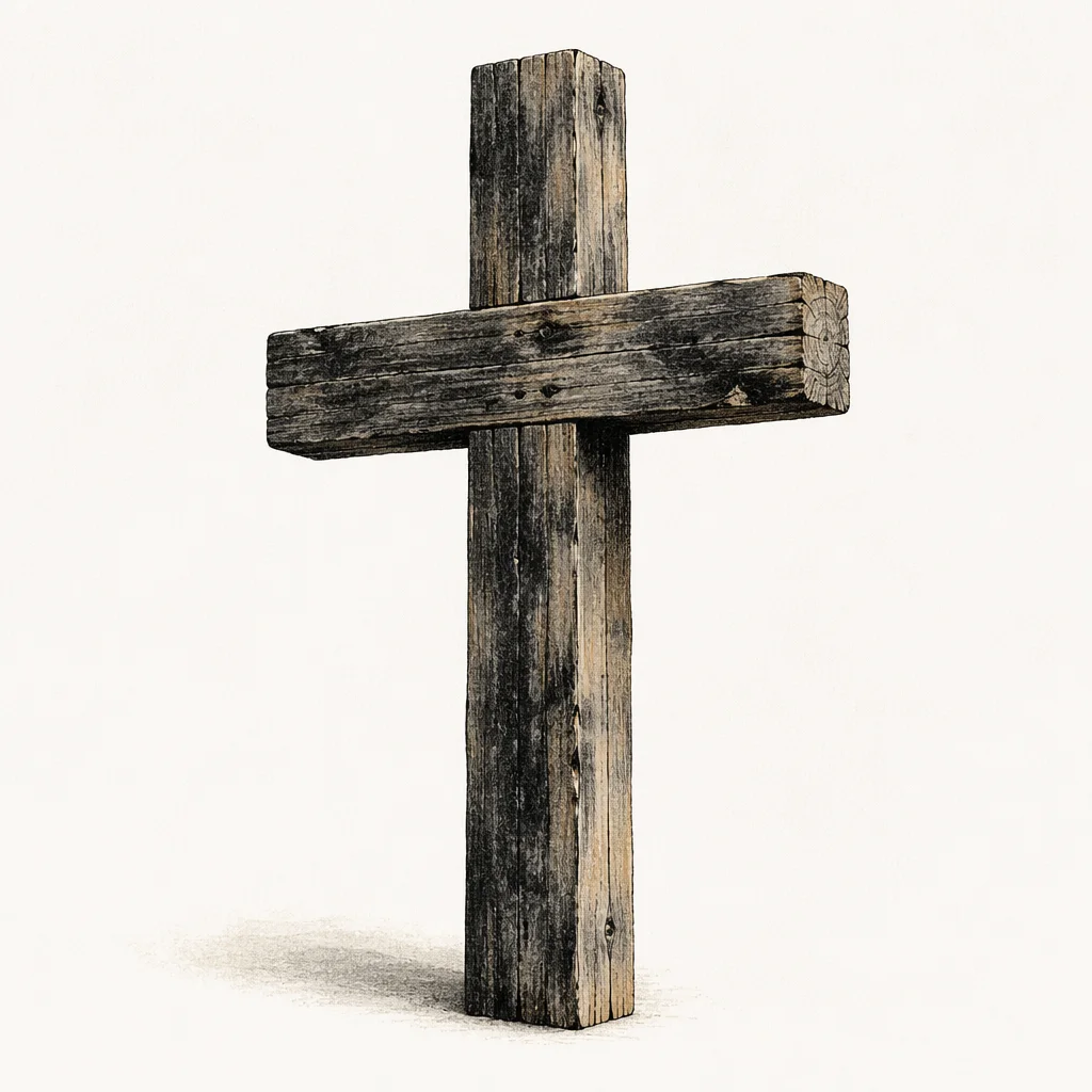 Ash Stained Wooden Cross for Lent