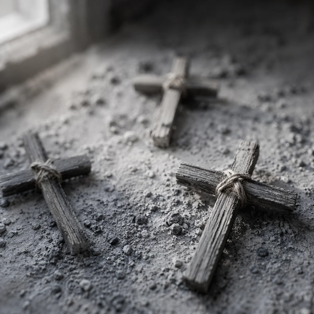 Lenten Ashes on Handmade Wooden Crosses