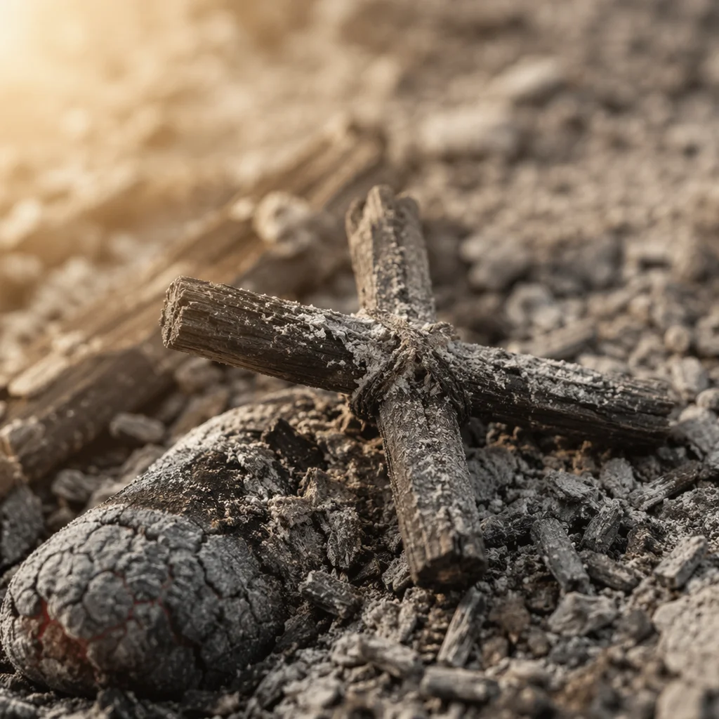 Lent Ashes on Handmade Wooden Cross