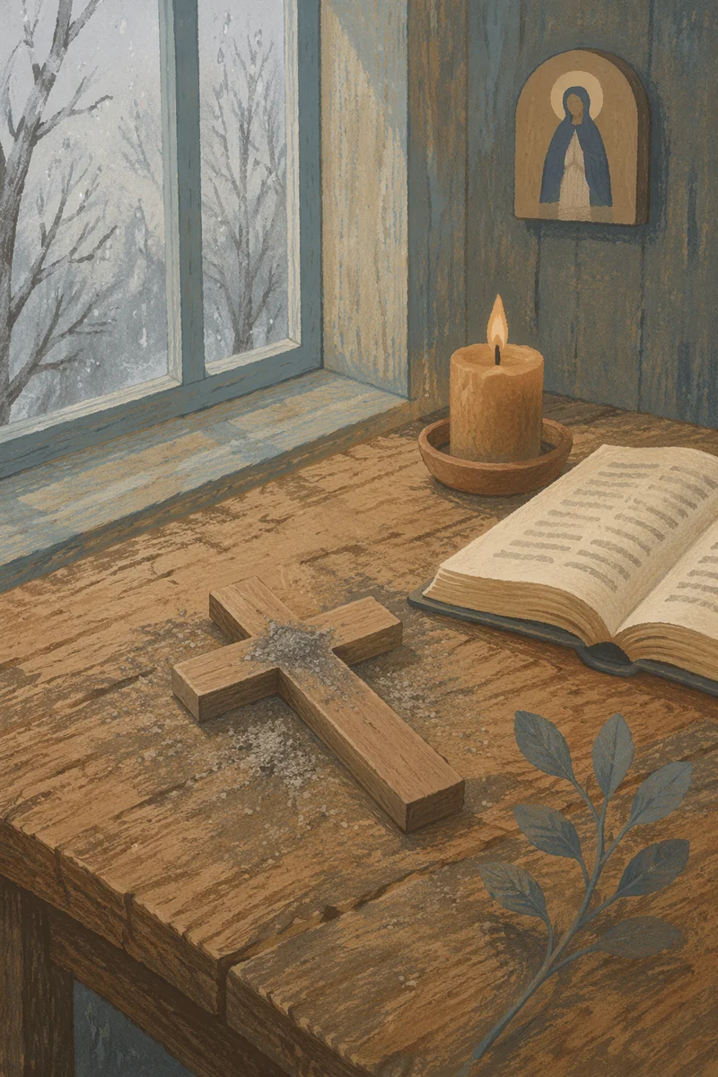 Lenten Ashes on a Wooden Cross