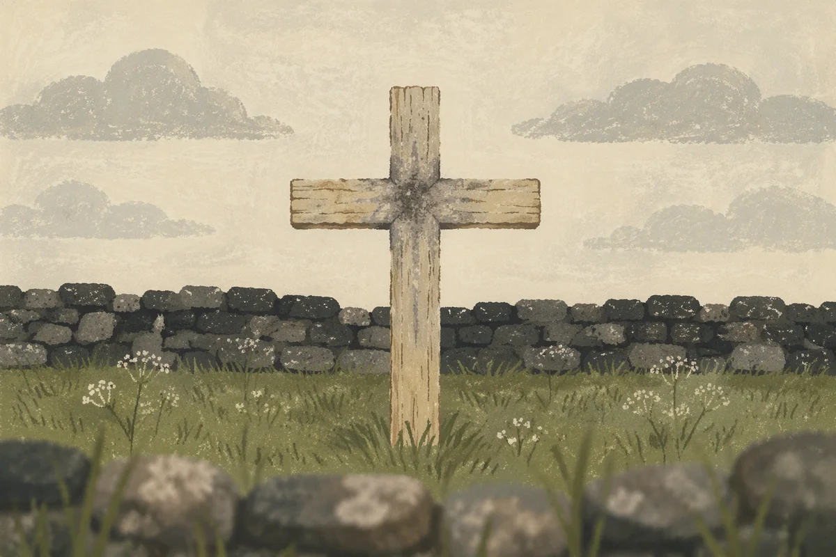 Lent Ashes on Weathered Wooden Cross
