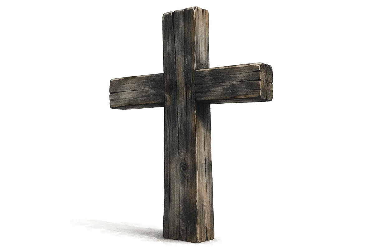 Ash Stained Wooden Cross for Lent