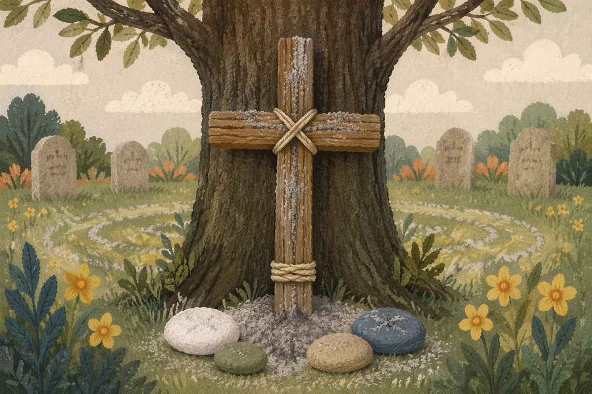 Lenten Ashes on Rustic Wooden Cross
