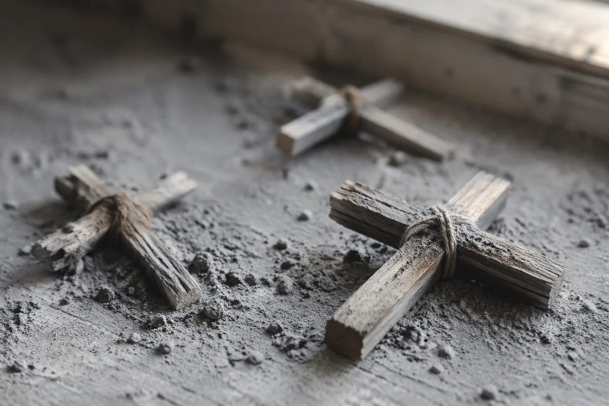 Lenten Ashes on Handmade Wooden Crosses
