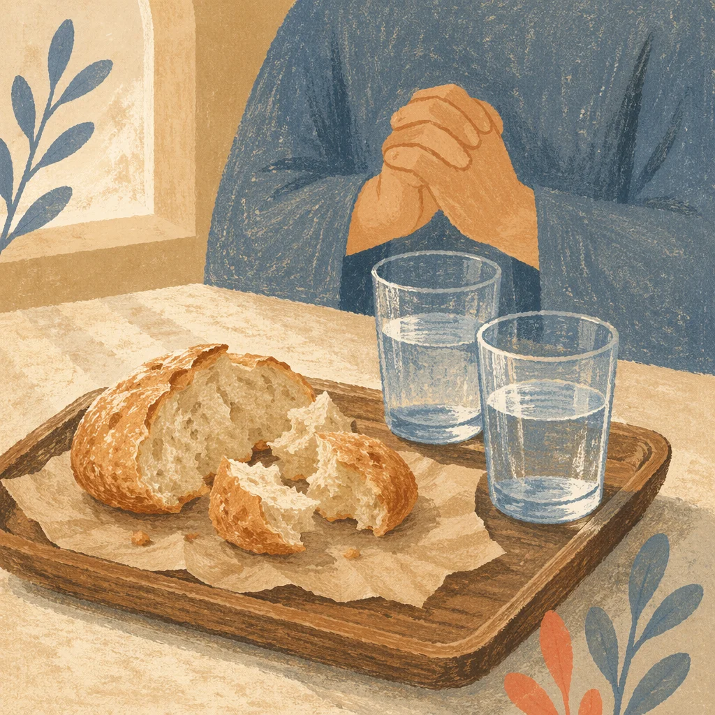 Lenten Bread and Water Prayer Scene