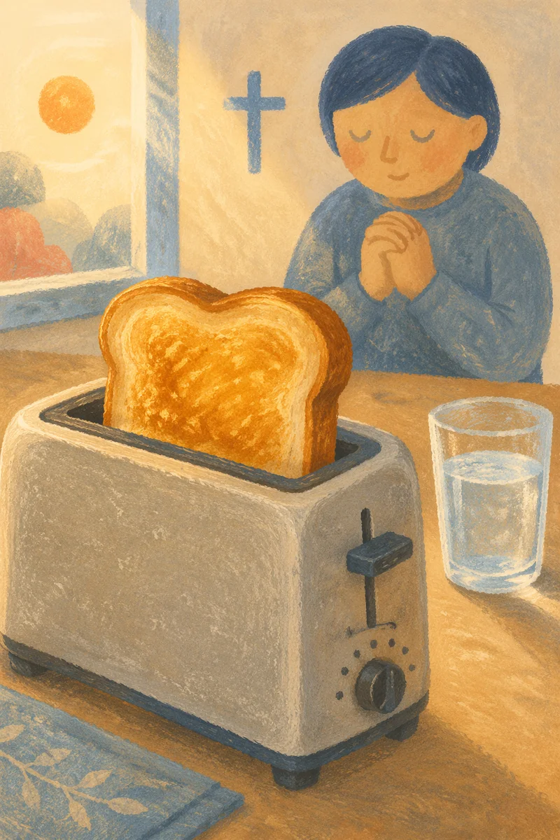 Lent Fasting Bread Water Prayer Scene