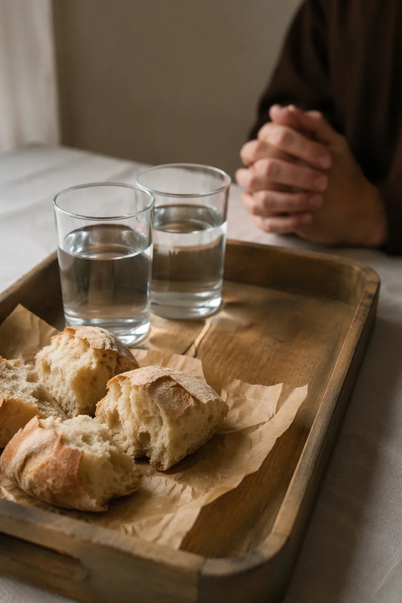 Lenten Bread and Water Prayer Still Life