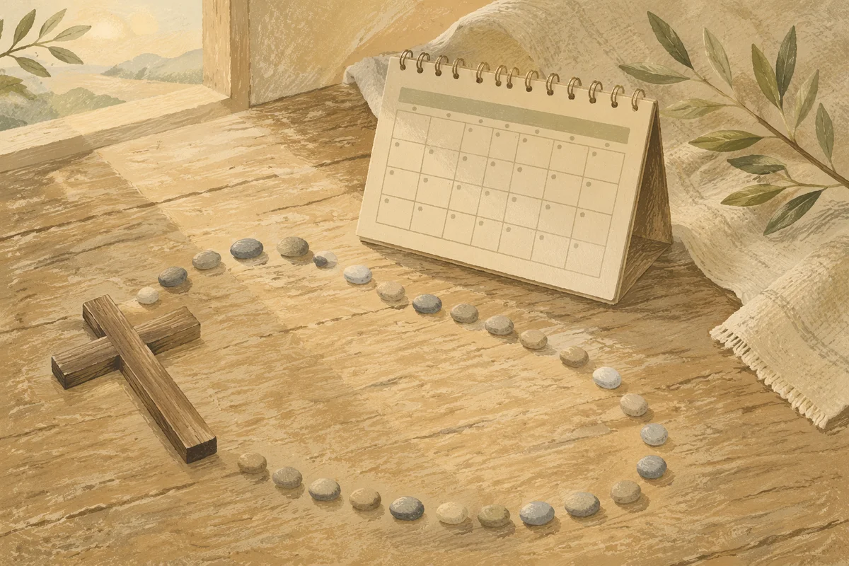 Lent Forty Days Cross Calendar Countdown