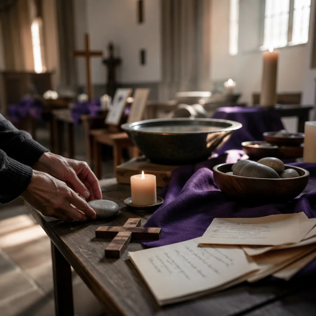 Lent Prayer Stations in Quiet Sanctuary
