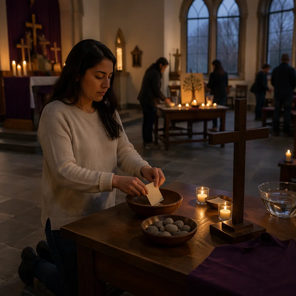 Interactive Lent Prayer Stations in Church