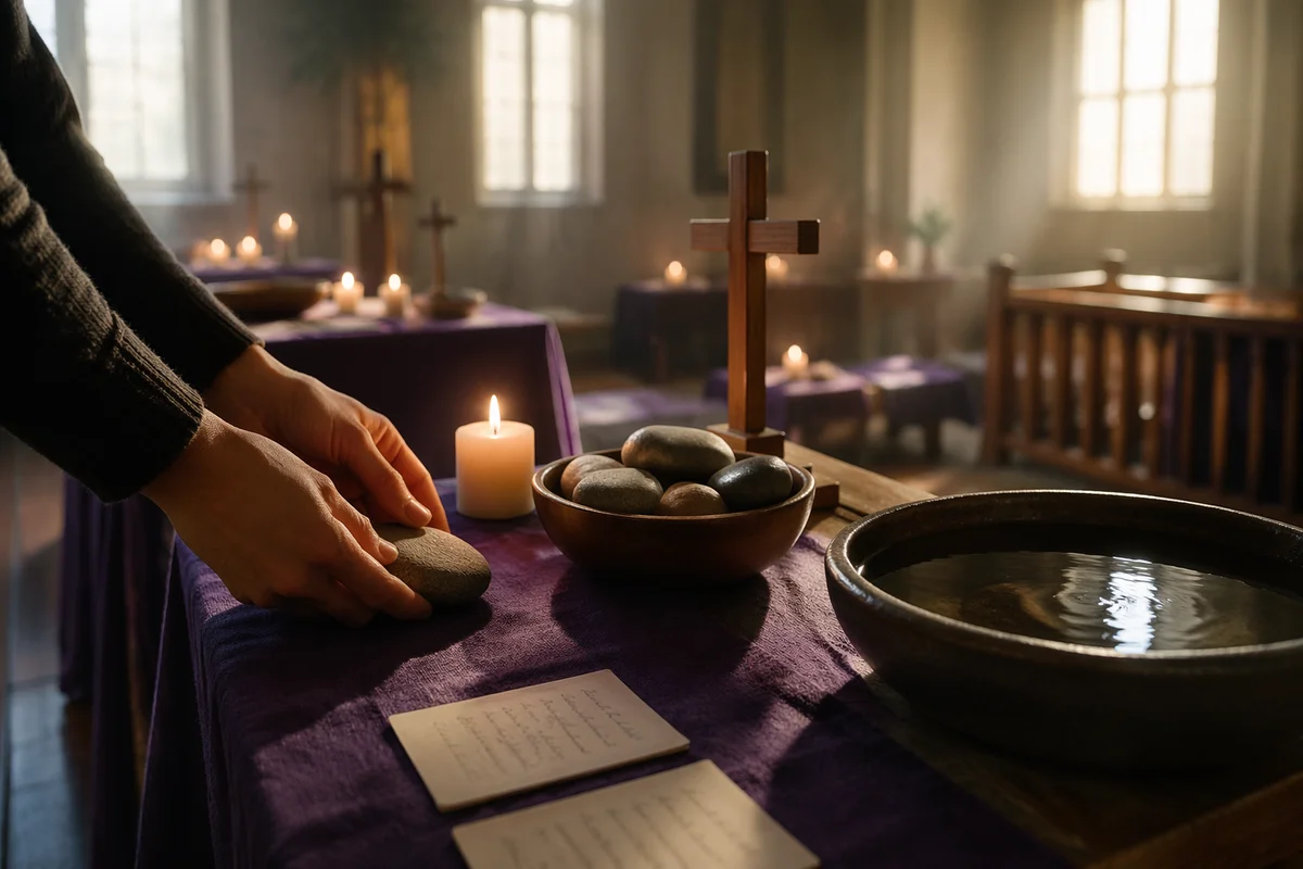 Interactive Lent Prayer Stations in Church
