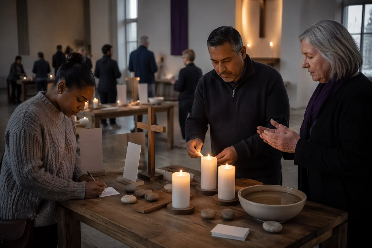 Lent Prayer Stations in Modern Church