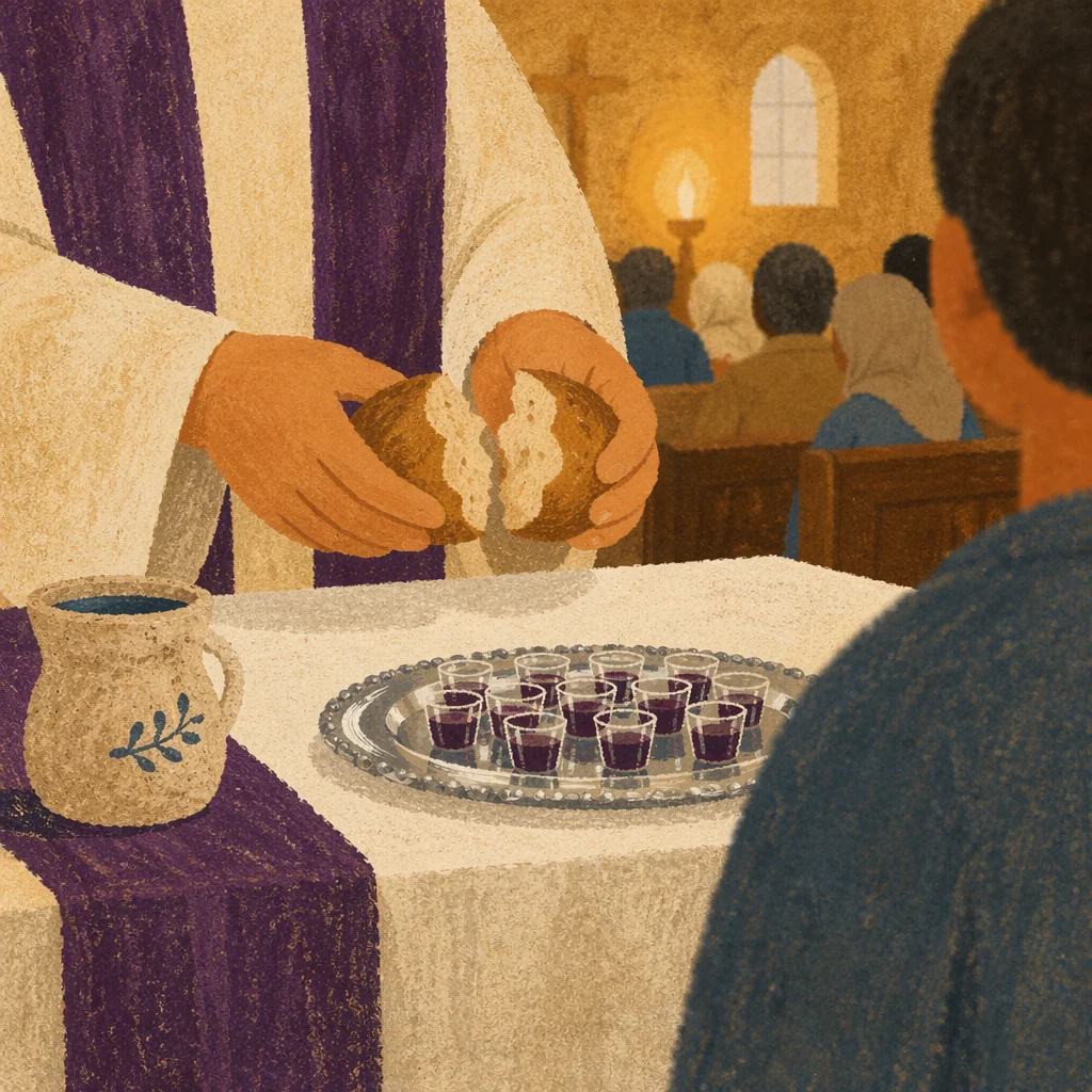 Maundy Thursday Communion Bread Breaking Scene