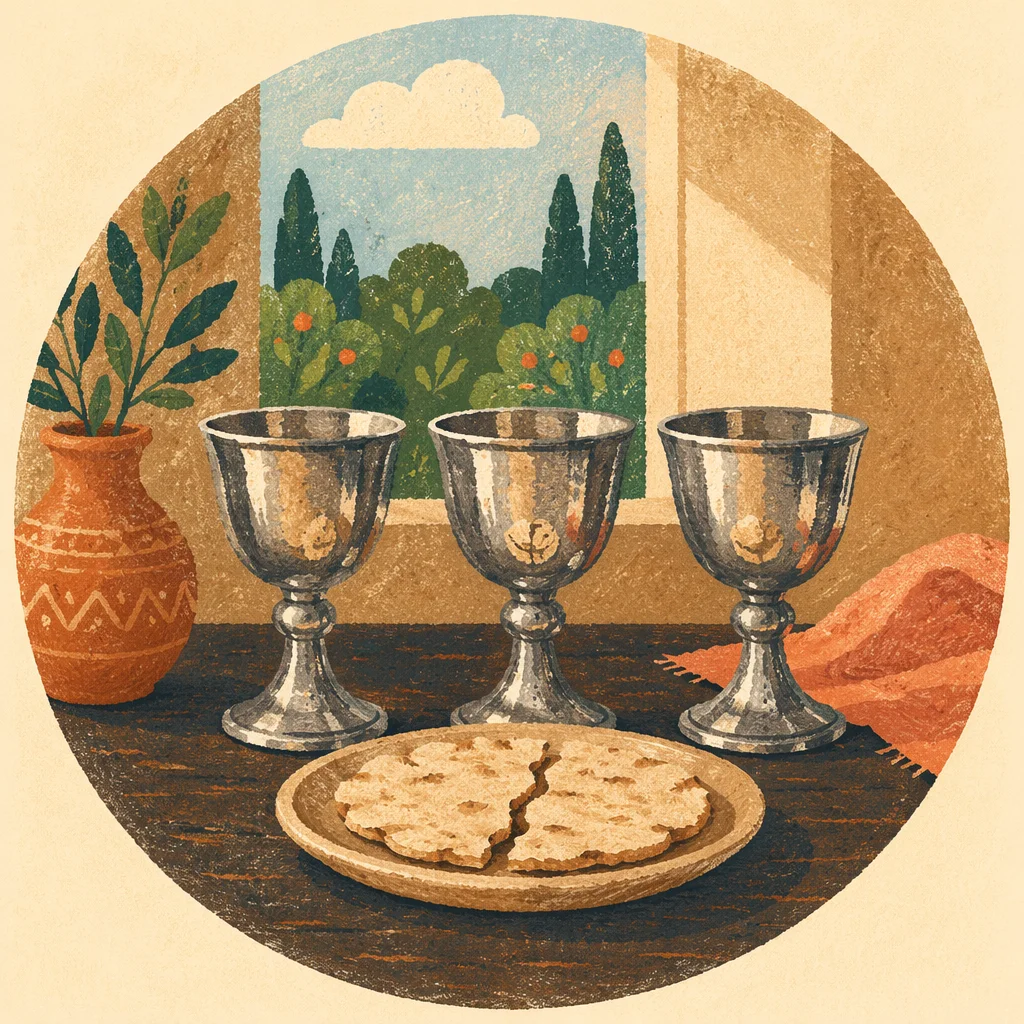 Maundy Thursday Communion Bread and Chalices