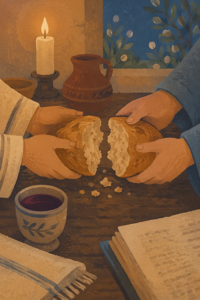 Maundy Thursday Communion Bread Breaking Scene