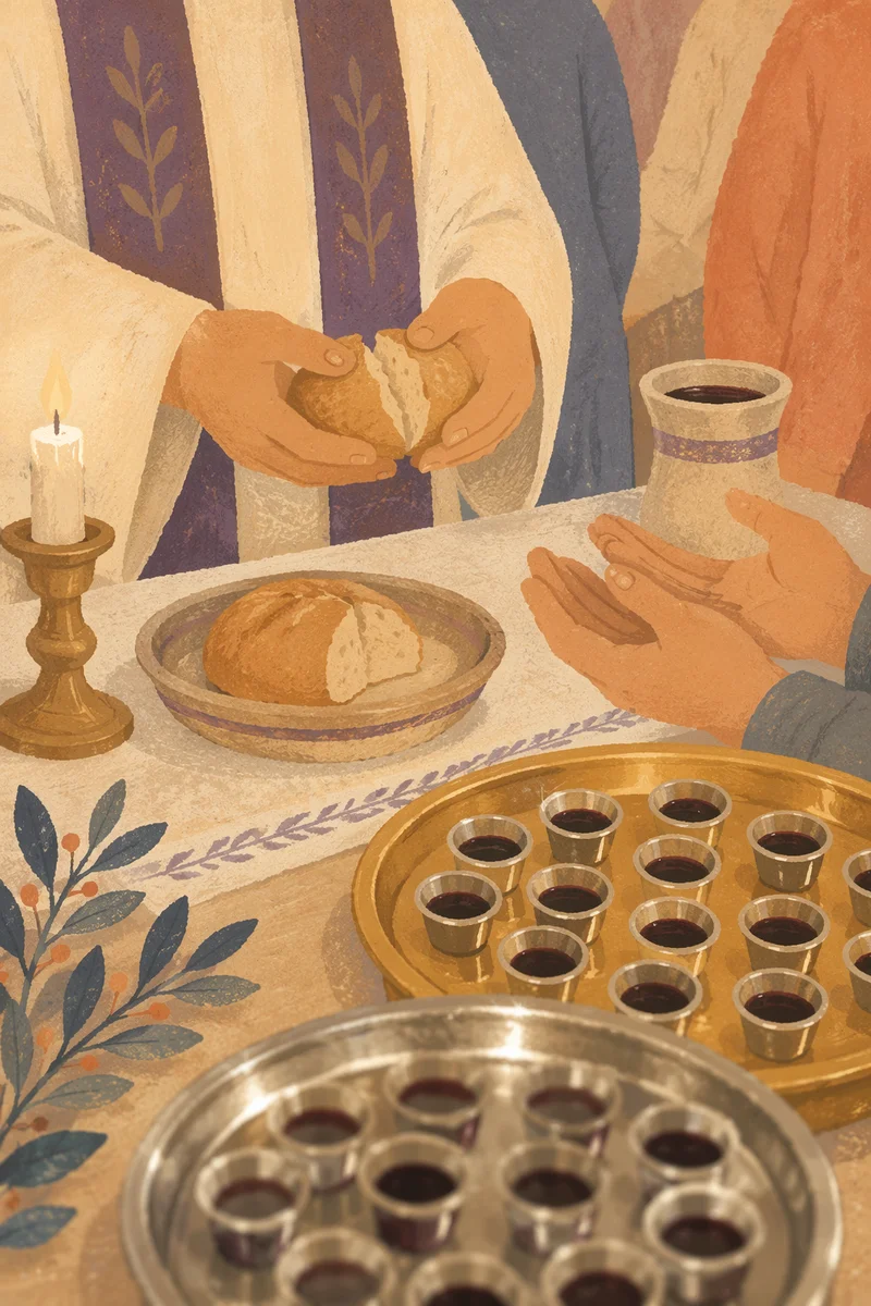 Maundy Thursday Communion Bread Breaking Scene