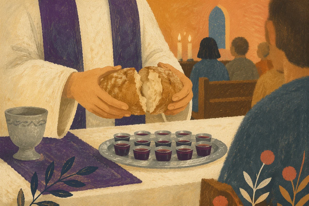 Maundy Thursday Communion Bread Breaking Scene
