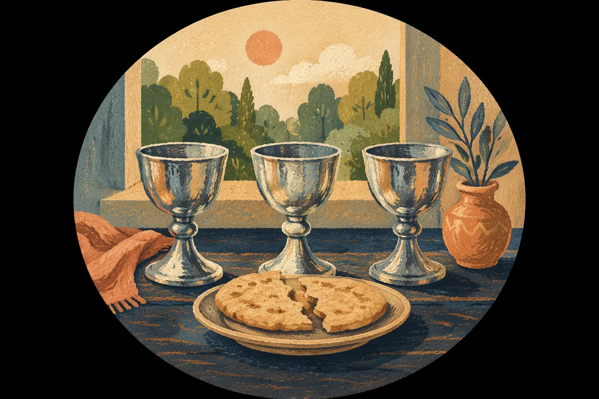 Maundy Thursday Communion Bread and Chalices