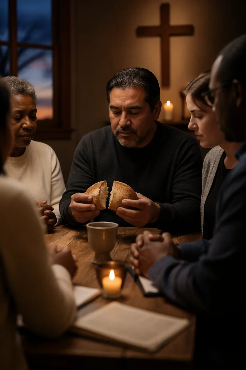 Maundy Thursday Communion Bread Breaking Scene
