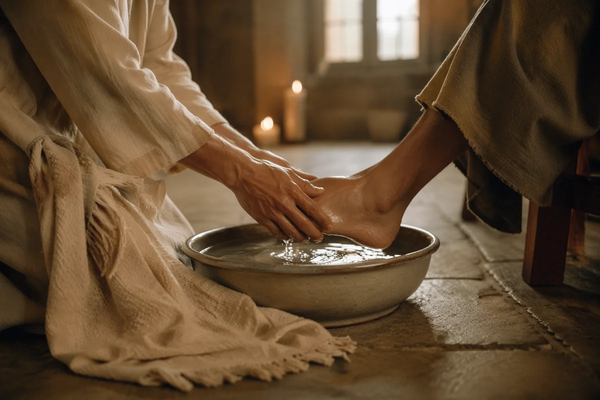 Maundy Thursday Foot Washing in Candlelight