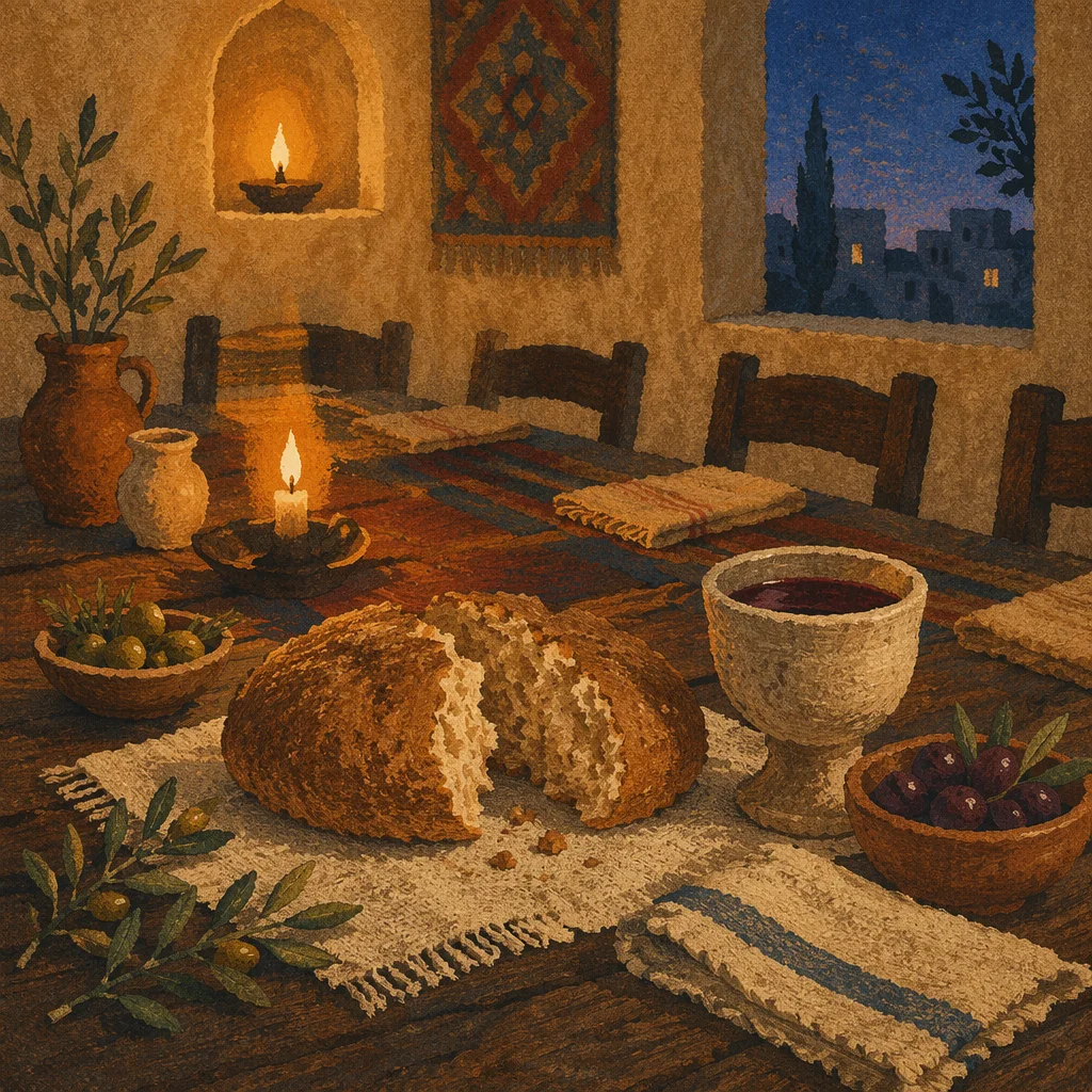 Maundy Thursday Bread and Wine Table