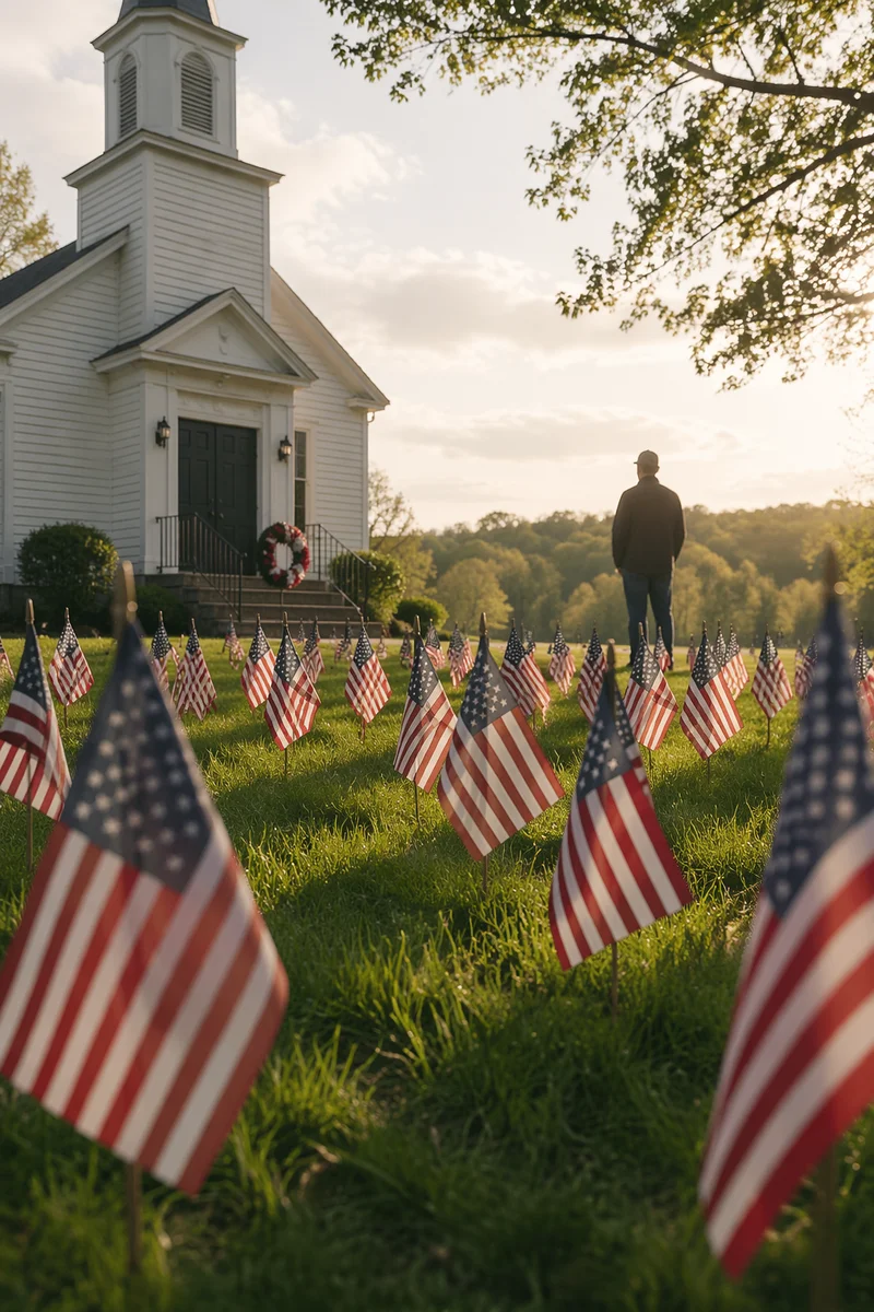 Memorial Day Flags at White Church
