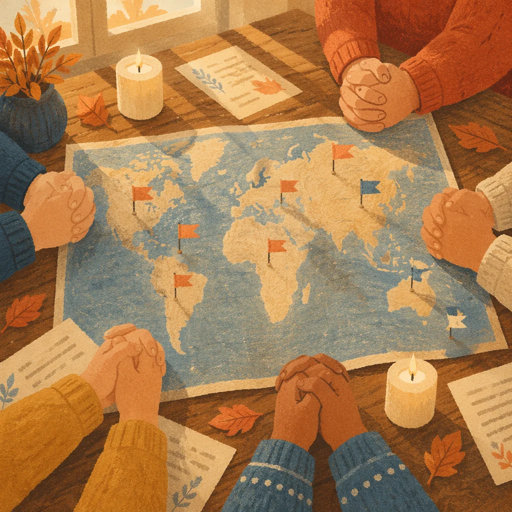 Missions Sunday Prayer Around World Map
