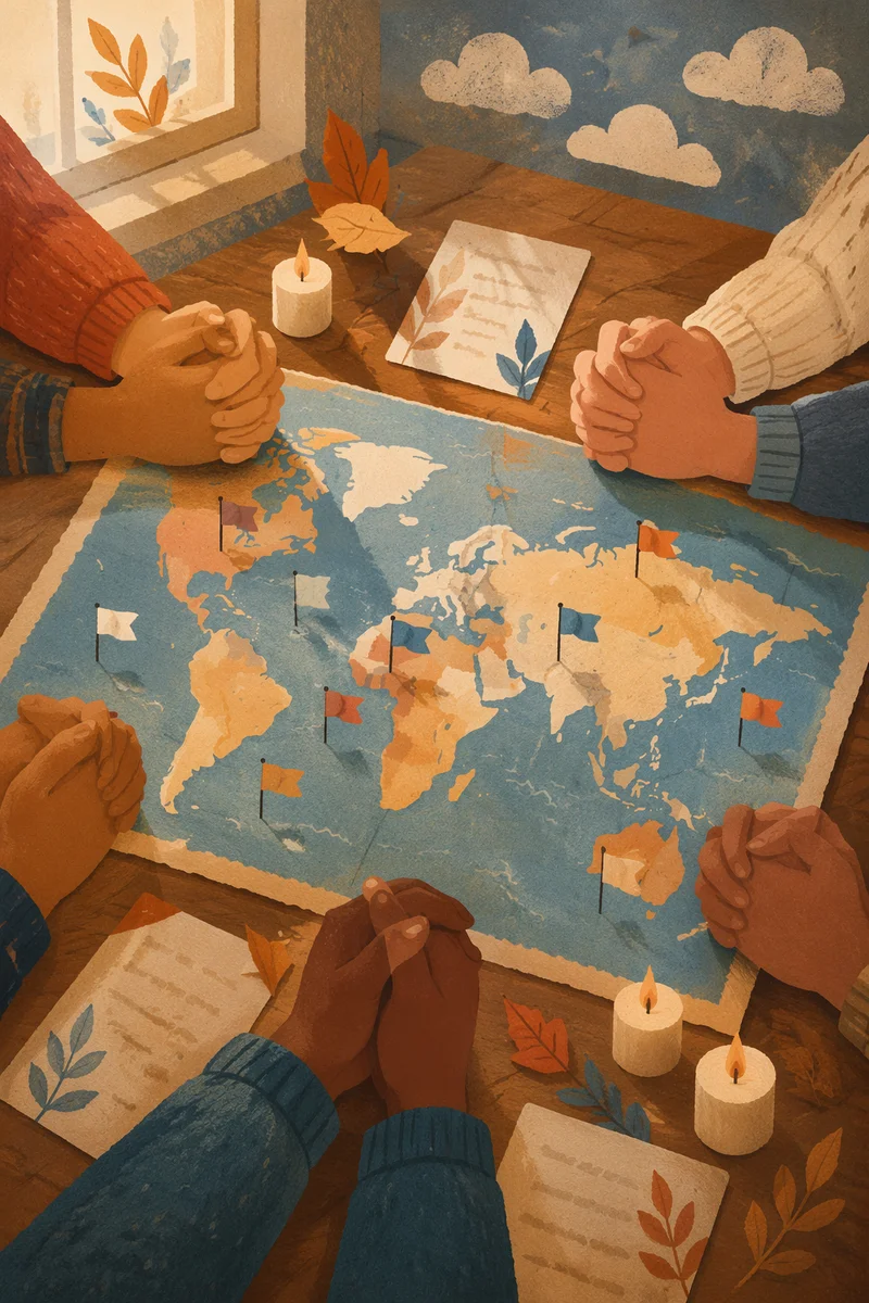 Missions Sunday Prayer Around World Map