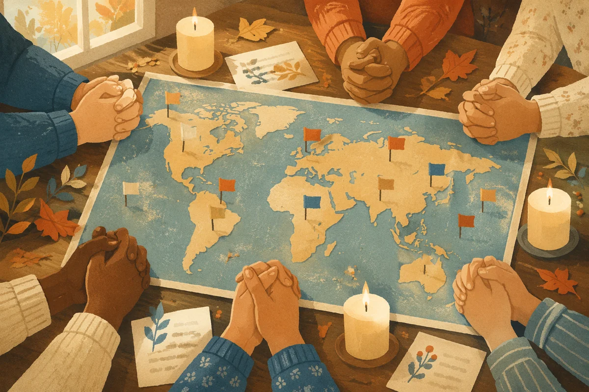 Missions Sunday Prayer Around World Map
