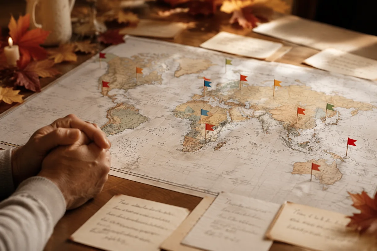 Missions Sunday Prayer Map with Flags