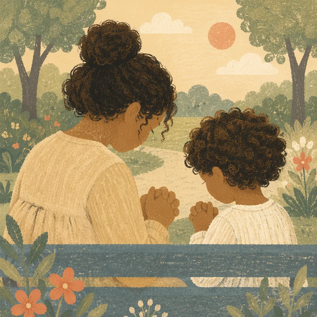 Mother and Child Prayer in Soft Light