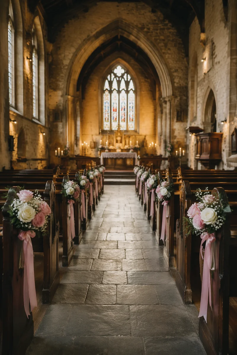Mothers Day Church Aisle with Roses