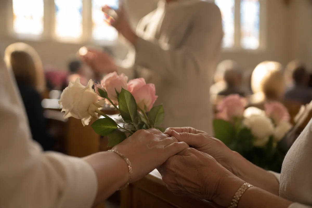 Mothers Day Blessing with Roses in Church