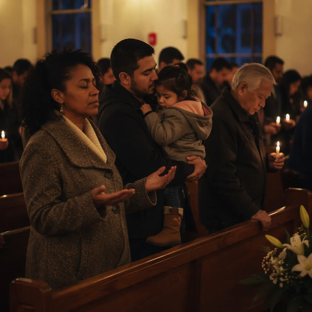 Candlelit Midnight Prayer Service in Church