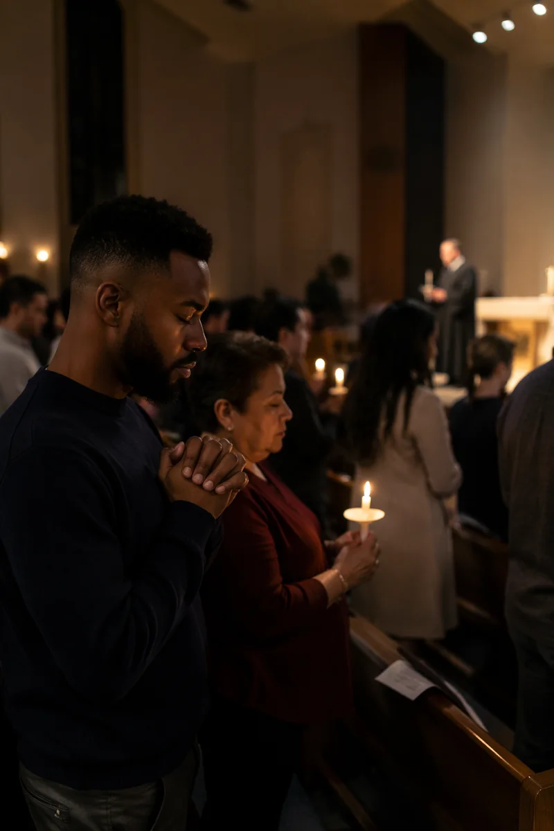 Midnight Prayer Service in Church Sanctuary