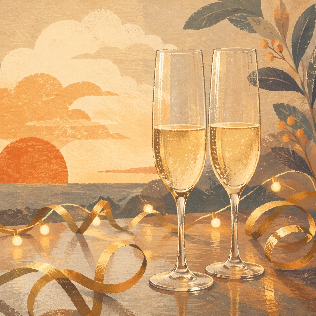 New Year Sunrise Champagne Celebration