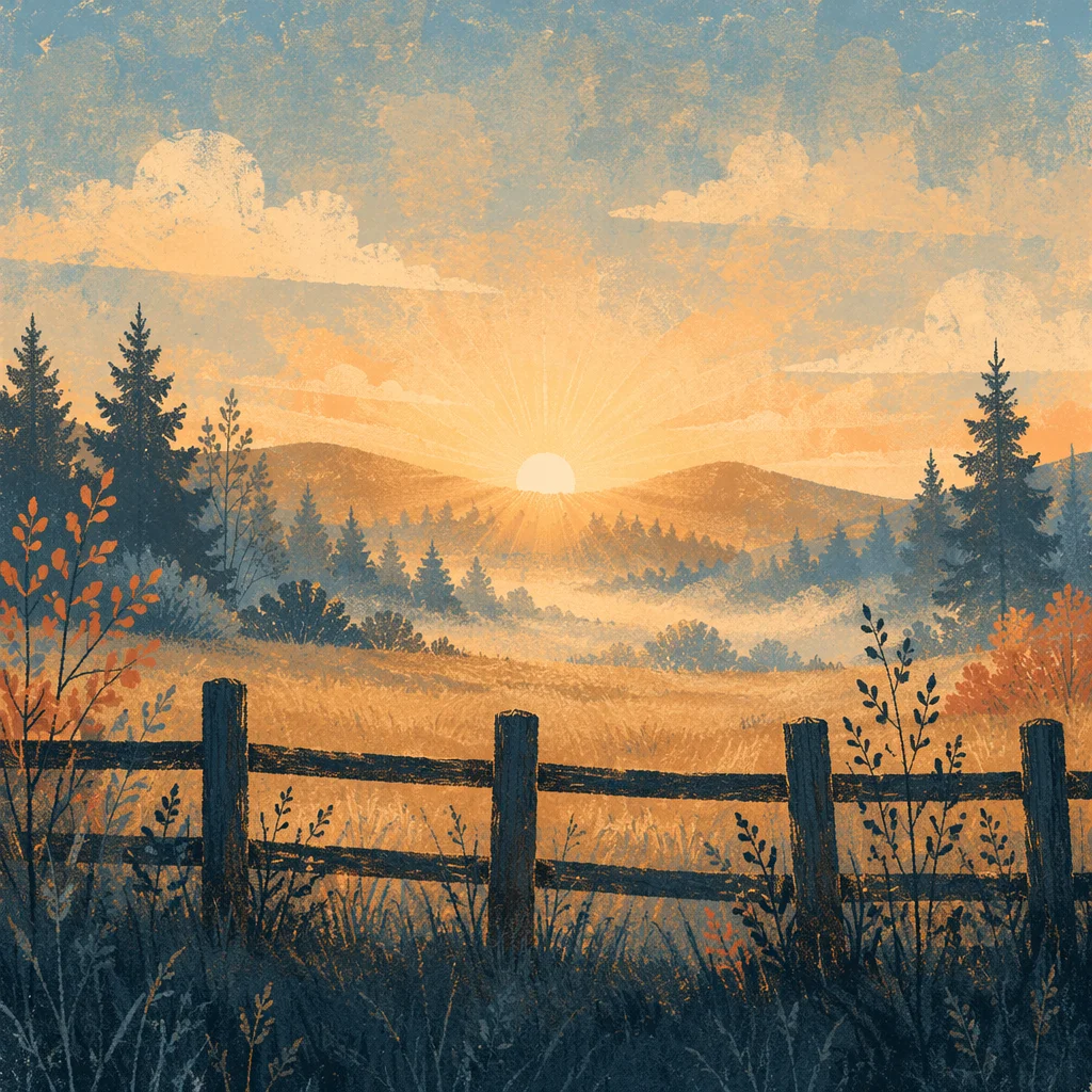 New Year Sunrise Over Peaceful Meadow